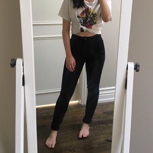 American Apparel Black High Waisted Denim Jeans
